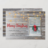 きらめく素朴ライトクリスマスのある居心地の良いキャビン (正面/裏面)