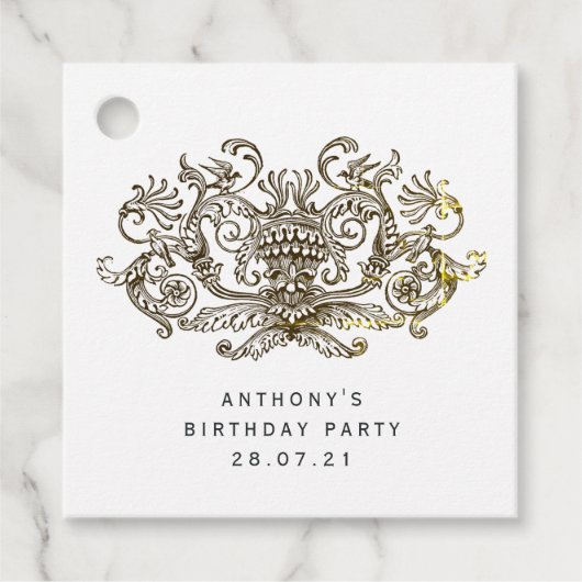 きらめく素朴ヴィンテージ・ドラゴン フェイバータグ (正面)