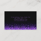 きらめく紫の唇ブラックビジネスカード 名刺 (裏面)