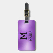 きらめく紫の抽象芸術背景 ラゲッジタグ (正面縦)