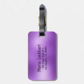 きらめく紫の抽象芸術背景 ラゲッジタグ (裏面縦)