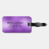 きらめく紫の抽象芸術背景 ラゲッジタグ (裏面横)