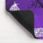 きらめく紫色の薄紫音楽ノート及びスチレットヒール マウスパッド (コーナー)