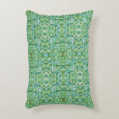 きらめく緑のア市松模様にント枕 アクセントクッション (正面(垂直))