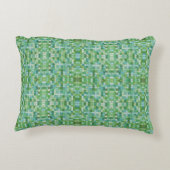きらめく緑のア市松模様にント枕 アクセントクッション (裏面)