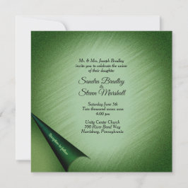 きらめく緑のページのターン 招待状