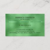 きらめく緑色の虹色ガラスのフェイク画像 名刺 (裏面)