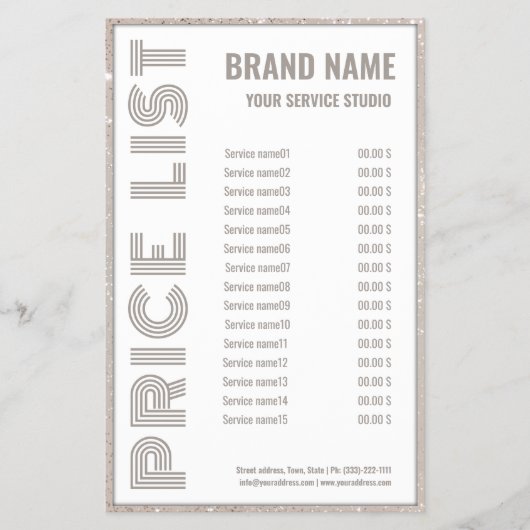 きらめく縁ど美しいサロン価格表フライヤー チラシ (正面)