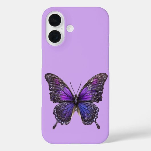 きらめく翼:紫の輝く蝶 Case-Mate iPhoneケース (裏面)