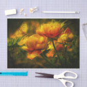 きらめく花と蝶 薄葉紙 (クラフト)