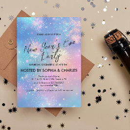 きらめく花火ブルーニューイヤー大晦日パーティー 招待状