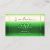 きらめく草の緑の輝くダイヤモンドイニシャル 名刺 (裏面)