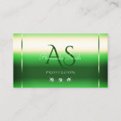 きらめく草の緑の輝くダイヤモンドイニシャル 名刺 (正面)
