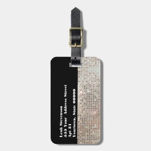 きらめく荷物タグのシークイン ラゲッジタグ (正面縦)