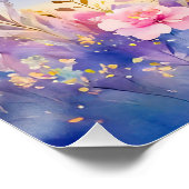 きらめく虹の下のユニコーン歩く ポスター (コーナー)