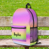 きらめく虹の色パーソナライズされた プリントバックパック