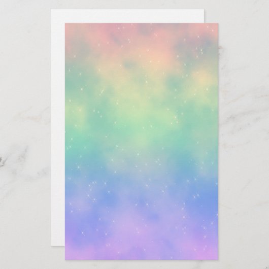 きらめく虹は文房具を曇らせます 便箋 (正面/裏面)