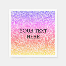 きらめく虹エレガントカラフルかわいいグリッター スタンダードカクテルナプキン