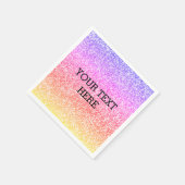 きらめく虹エレガントカラフルかわいいグリッター スタンダードカクテルナプキン (角)