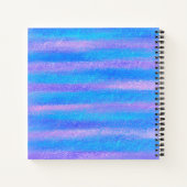 きらめく虹色ストライプターコイズピンク ノートブック (裏面)