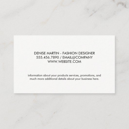 きらめく蝶の花のパターン 名刺 (裏面)