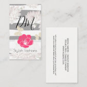 きらめく蝶の花のパターン 名刺 (正面/裏面)