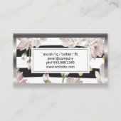 きらめく蝶の花のパターン 名刺 (裏面)