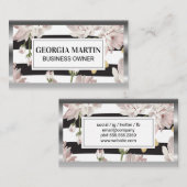 きらめく蝶の花のパターン 名刺 (正面/裏面)