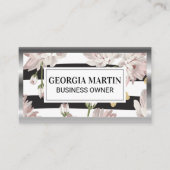 きらめく蝶の花のパターン 名刺 (正面)