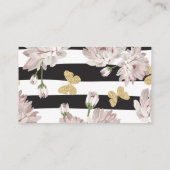 きらめく蝶の花のパターン 名刺 (裏面)