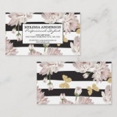 きらめく蝶の花のパターン 名刺 (正面/裏面)