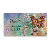 きらめく蝶、青い緑 ラベル (正面)