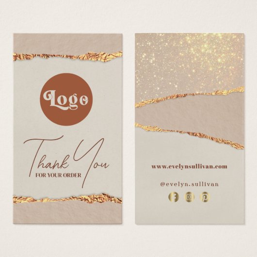 きらめく裂け紙パッケージの挿入 (正面&裏面)