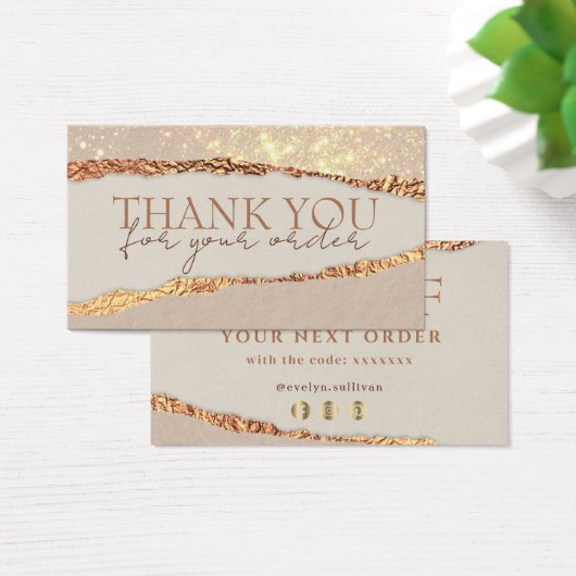 きらめく裂け紙感謝してい割引カード (デスク)