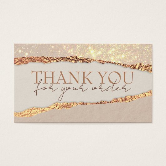 きらめく裂け紙感謝してい割引カード (正面)