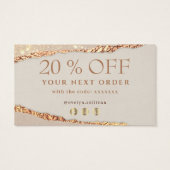 きらめく裂け紙感謝してい割引カード (裏面)