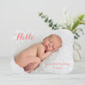 きらめく誕生の発表-珊瑚 案内状 (スタンド正面)