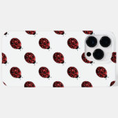 きらめく赤いスパークル テントウムシ柄 Case-Mate iPhoneケース (裏面 (横))