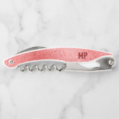 きらめく赤い虹色のテクスチャ ソムリエナイフ (裏面)