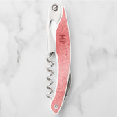 きらめく赤い虹色のテクスチャ ソムリエナイフ (正面)