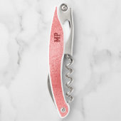 きらめく赤い虹色のテクスチャ ソムリエナイフ (裏面)