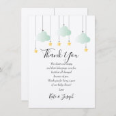 きらめく赤ちゃんシャワーありがとう詩 サンキューカード (正面/裏面)