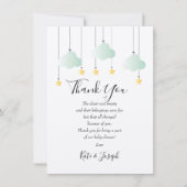 きらめく赤ちゃんシャワーありがとう詩 サンキューカード (正面)