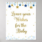 きらめく赤ちゃんシャワーがベビーのサインを願う ポスター (正面)