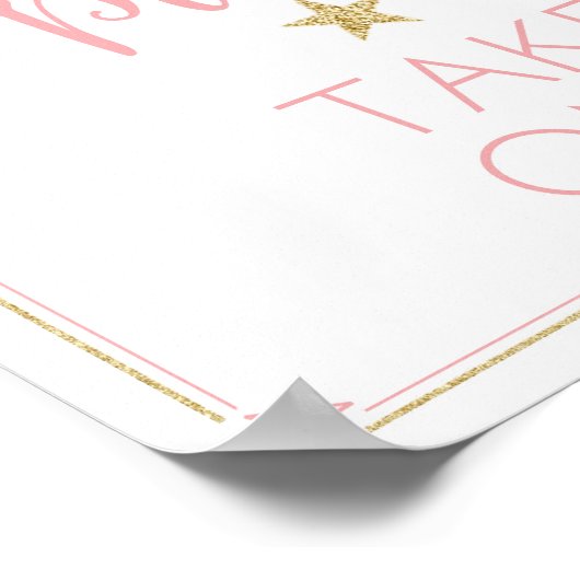 きらめく赤ちゃんシャワーが一つのサインを取る ポスター (角)