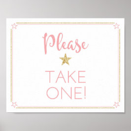 きらめく赤ちゃんシャワーが一つのサインを取る ポスター