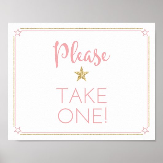 きらめく赤ちゃんシャワーが一つのサインを取る ポスター (正面)