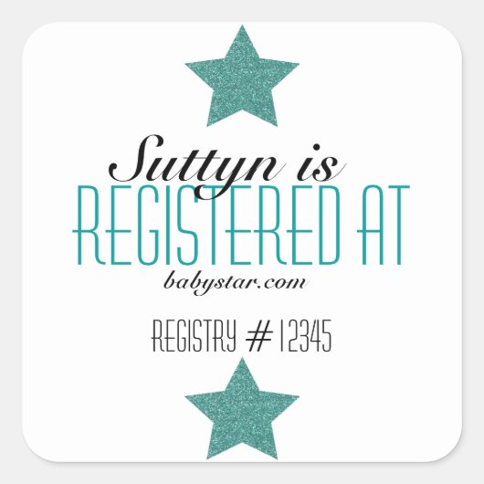 きらめく赤ちゃんシャワー登録シール スクエアシール (正面)