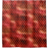 きらめく赤グラデーショングリッタードラゴンはかりで測 シャワーカーテン (正面)