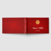 きらめく赤中国の結婚の ゲストブック (全面)